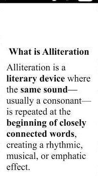 What is Alliteration