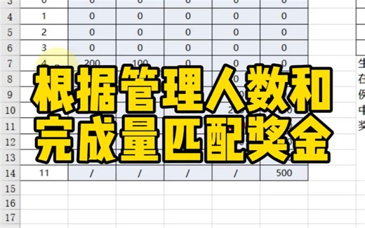 根据管理人数和完成量匹配奖金