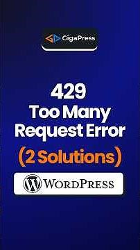 Fix 429 Too Many Requests Error in WordPress #gigapress #websitedevelopment #wordpresstutorial