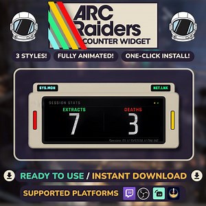 Twitch Counter Widget - Saves Session Data - Animated Arc Raiders Style With Chat Commands & Permissions - Etsy Canada