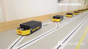2.2M views · 19K shares | These little robots in line make an efficient goods flow in warehouse. | GIGadgets | Facebook