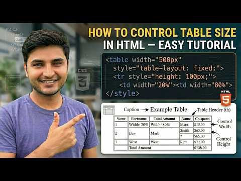 Table Size in HTML Explained for Beginners