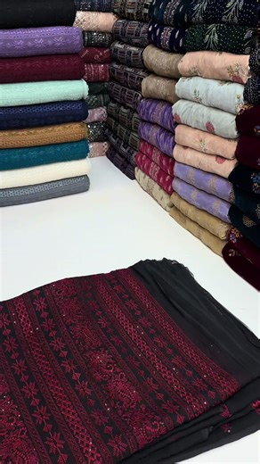 Chiffon cross stitch work | chiffon