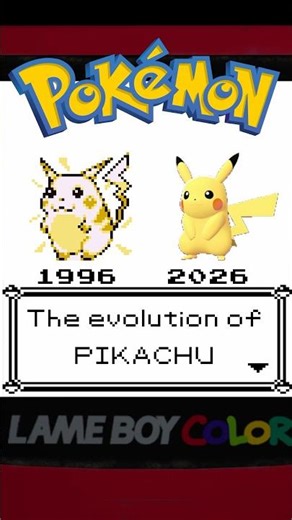 The evolution of Pikachu in Pokemon 1996-2026 #evolution #pokemon #shorts