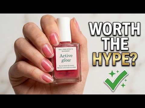 Identical to big pricey brand | Manucurist Active Glow Raspberry Nail Polish & Care - Ultra-Glowy 2