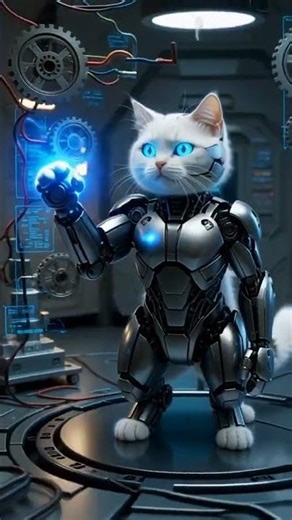 🤖 “Rebirth of the AI Cat” #cat #robot #cyberpunk #cyberpunk2077 #ai