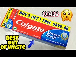 Best Out Of Waste Toothpaste Box Craft Idea | Colgate Box Reuse | Home Decoration Idea #crafticle