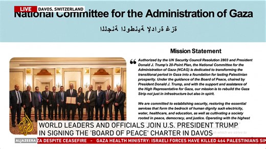 ⭕️ LIVE: Trump launches ‘Board of Peace’ with signing ceremony in Davos LIVE updates: aje.io/w2jsmp | Al Jazeera English