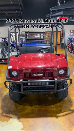 🔥 The 2026 Kawasaki Mule 4010 Is HERE at Midstate Motor Sport! 🔥 Work harder, ride smoother, and get more done with the machine that never quits. The Kawasaki Mule 4010 2026 is built for those who need strength, reliability, and comfort—whether you’re on the farm, on the job, or on the trails. 💥 PRICE: Only $14,249 Unbeatable value. Unmatched durability. Why you’ll love the Mule 4010: ✅ 617cc V-twin engine for serious torque ✅ Fuel-injected power you can count on in any weather ✅ Electronic p