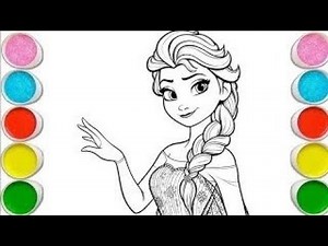 Beautiful Elsa Frozen Drawing, Painting and Coloring for Toddlers -Child Art
