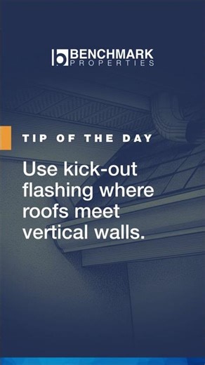 💡 Daily Property Tip🏠 Install Kick-Out Flashing at Roof-Wall Joints