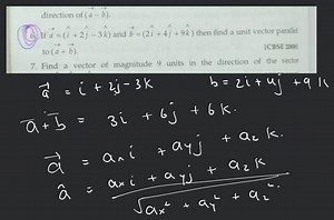 If \vec{a}=(\hat{i} 2 \hat{j}-3 \hat{k}) and \vec{b}=(2 \hat{i}... | Filo