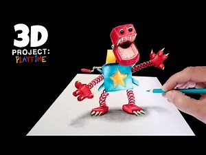 Como dibujar a BOXY BOO en 3D de POPPY PLAYTIME PROJECT | how to draw 3D boxy boo