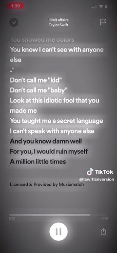 Taylor Swift - Don't Call Me Kid, Don't Call Me Baby