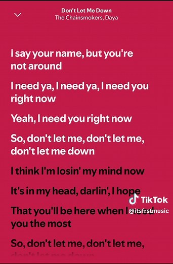 Don’t Let Me Down lyrics — The Chainsmokers & Daya