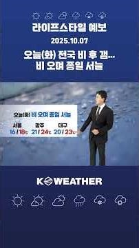 [Weather] Rain across the country today (Tuesday), followed by cool temperatures throughout the d...