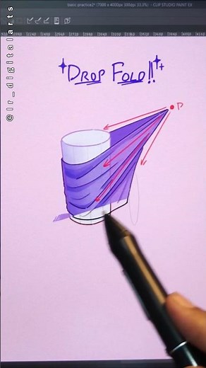 How to Draw Cloth Folds ✨ #digitalart #shorts #drawing #art #digitaldrawing #clothes