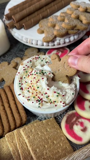 🎄🍓SUGAR COOKIE DIP🍓🎄 halfway through the 12 days of dip series and we of course had to include the classic holiday sugar cookie. So many fun memories decorating cookies growing up 🤤 now let’s turn it into a dip! 1 cup sugar cookie mix 1 cup powdered sugar 8 ounces cream cheese, softened 2 tsp vanilla extract 4 ounces whipped topping (I use cool whip) Add the sugar cookie mix to a bowl along with powdered sugar, vanilla, and cream cheese. Use an electric mixer to mix until smooth. Fold in wh