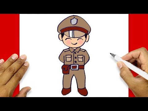 Police Hat Drawing | How To Draw A Police