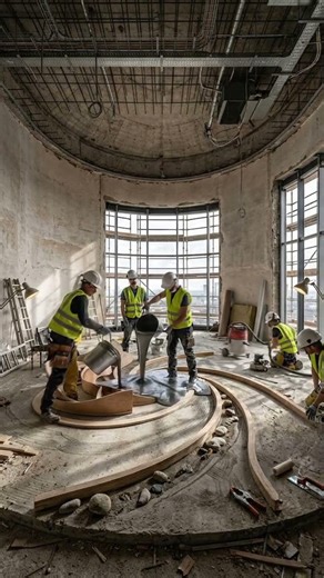 360° Vortex: Metallic Epoxy in Circular Room 🌀✨ | Futuristic Luxury