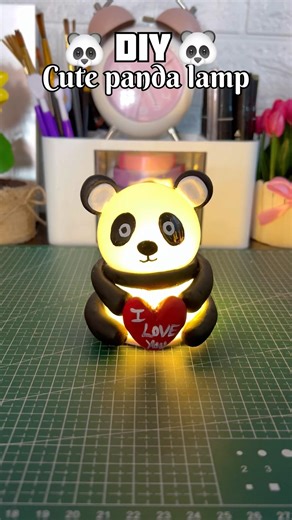 DIY cute panda lamp | Reuse old bulbs ideas | diy panda lamp #youtubeshorts #craft #diy #viralshort