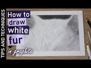 How to draw white fur in graphite | Drawing white cat fur
