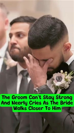 The Groom Can’t Stay Strong And Nearly Cries As The Bride Walks Closer To Him. #wedding