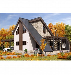 29’x24’ 2-beds, 1-bath A-frame House Architectural Build Plans, 2-story Cabin With Carport Porch Attic | 1458 Ft Total Area | Imperial Units - Etsy