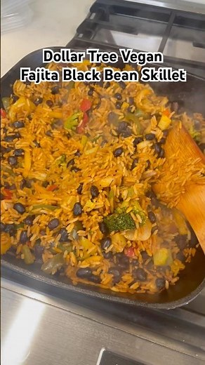 I Made a $7 Fajita Skillet Dinner from Dollar Tree Vegan ingredients
