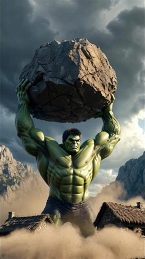 Hulk Catches Massive Boulder & Saves Village | Emotional Story #shorts