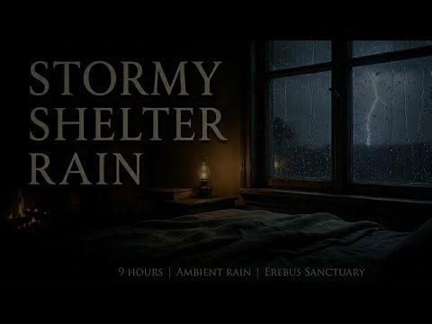 Stormy Shelter Rain | 9 Hours Ambient Sounds for Deep Sleep | Erebus Sanctuary