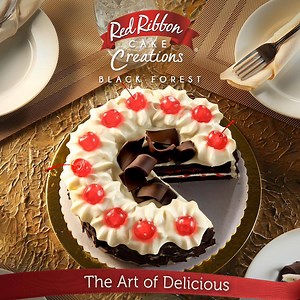 Red Ribbon Cake Creations are perfect for this Holiday season! Make your get-togethers more special with our timeless Black Forest, heavenly Peach Mango Symphony, and our NEW Ube Bloom. The Art of Delicious starts at P550 only *price varies*. #ArtOfDelicious #RedRibbonPH | Red Ribbon Bakeshop
