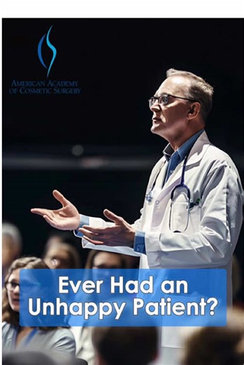 ↓ Perfect surgery doesn’t guarantee a happy patient Dr. John Ferguson is addressing one of the most uncomfortable truths in cosmetic surgery: every surgeon has unhappy patients. At AACS 2026, Dr. Ferguson is leading a candid, judgment-free forum focused on managing the “unhappy patient”, even when the surgery was technically successful. From negative online reviews to unrealistic expectations and legal threats, this session tackles the real-world challenges that physicians face but rarely discus