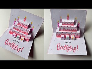 DIY Pop-Up Birthday Card | Birthday Greeting Card | Easy Cake Card
