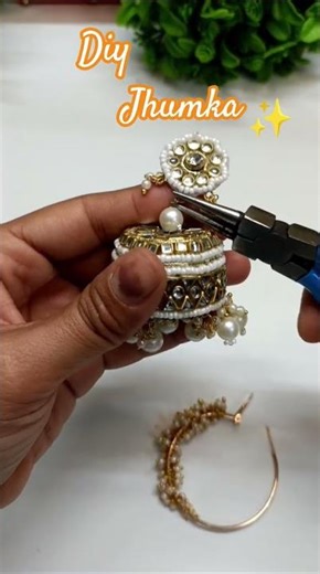 Transforming simple Hoops into Designer Jhumkas ✨ ♻️ #diy #shorts #ytshorts #trending