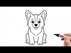 How to Draw a Cute Corgi Puppy Dog