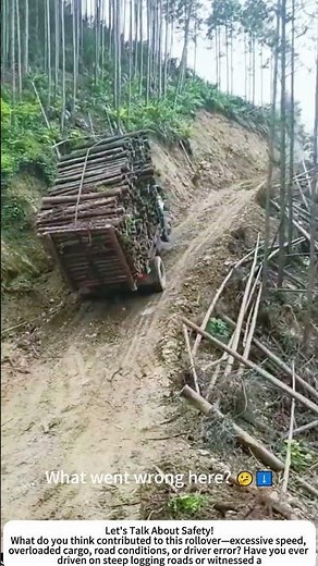 Logging Truck Rollover – Dangerous Mountain Roads 🚛⚠️