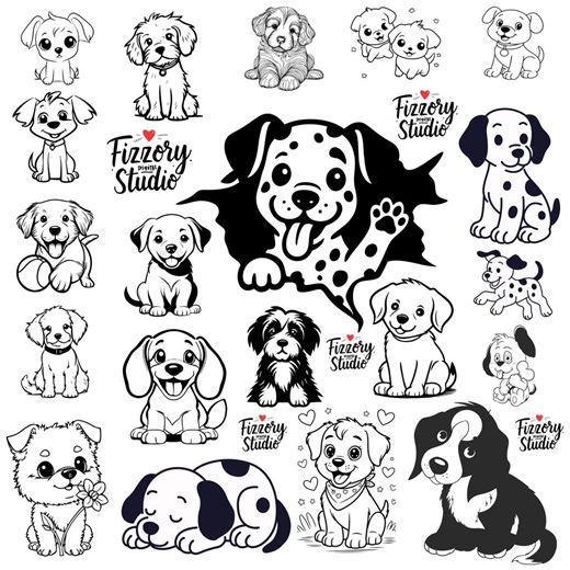 Puppy SVG Bundle | 20 Dog Designs for Cricut, Silhouette (digital Download - Etsy