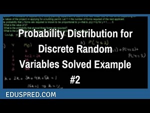 Probability Distribution for Discrete Random Variables Solved Example #2