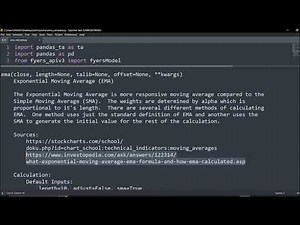 Exponential Moving Average in Python