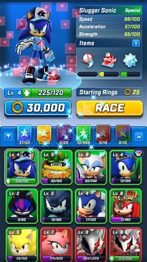 Upgrading slugger sonic to lvl 5