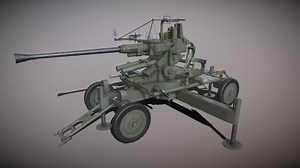 Bofors 40mm Anti-Air cannon - Buy Royalty Free 3D model by tobycrome