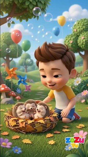 ZoZu Collects Soft Leaves for the Baby Hedgehogs! | ZoZu TV #cartoon #kidssongs