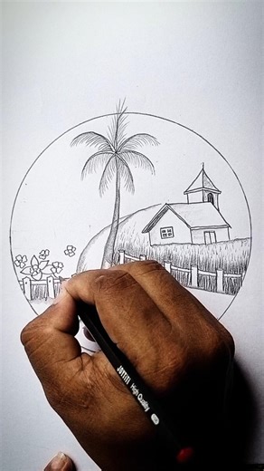 🌼💙 Childhood Prakritik drishya drawing ✨ #shorts #prakriti #drawing #youtubeshorts #shortsfeed