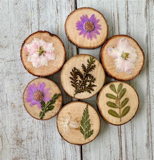 Pressed Flower Magnets - Rustic Floral Kitchen Magnet - Etsy