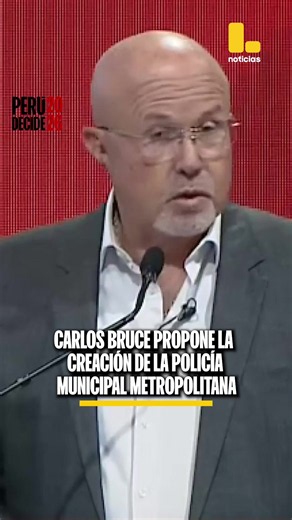 🚨Durante su intervención en el debate municipal por la alcaldía de Lima, Carlos Bruce, candidato de Somos Perú, presentó su propuesta para crear una Policía Municipal Metropolitana como parte de sus planteamientos en materia de seguridad ciudadana.