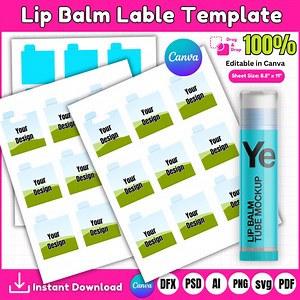 Lip Balm Label Template, Lip Balm Wrap Label, Lip Balm Labels, Lip Balm Wrap Packaging, Lip Balm Sticker, Chapstick Label Template Svg, - Etsy