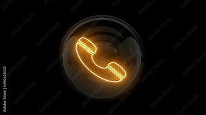 Phone. Handset. shaking phone. Shaking handset. Loop Animation. Gas discharge indicators and lamps. 3D. 3D Rendering
