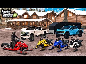 SNOWMOBILING ROAD TRIP WITH "THE BOYS!" (LIFTED TRUCKS + RZR) | FS25