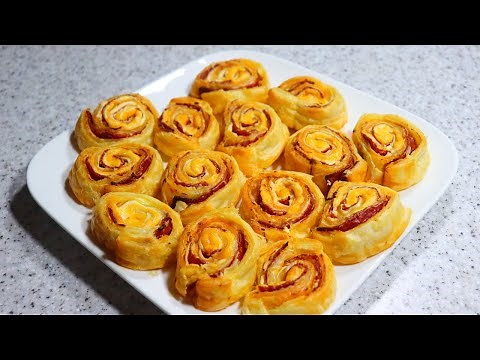 Feuilletés chorizo fromage ultra rapide et facile / Super quick and easy puff pastry chorizo cheese